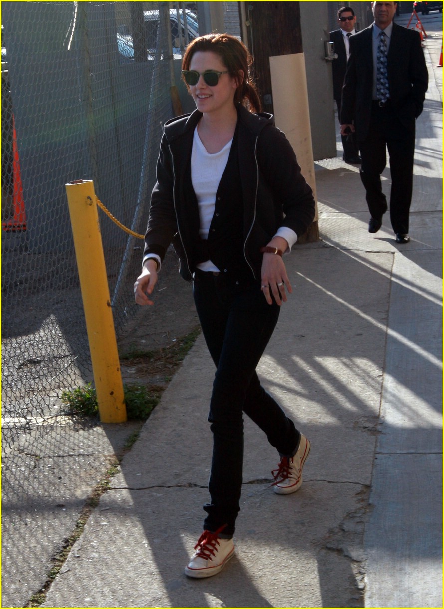 Kristen Stewart Jokes with Jimmy Kimmel