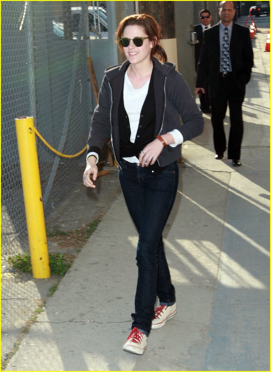 Kristen Stewart Jokes with Jimmy Kimmel