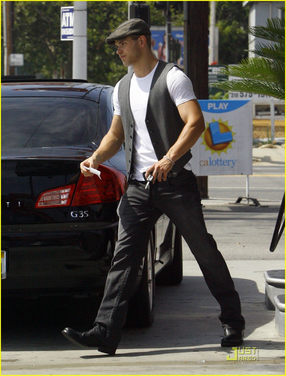 Kellan Lutz Guzzles Gas