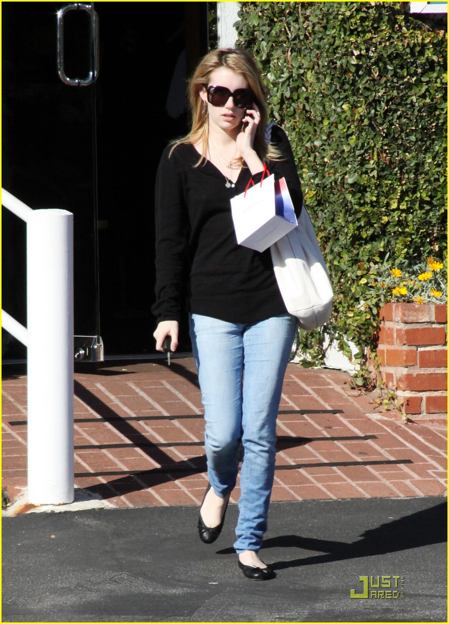 Emma Roberts Shops Fred Segal