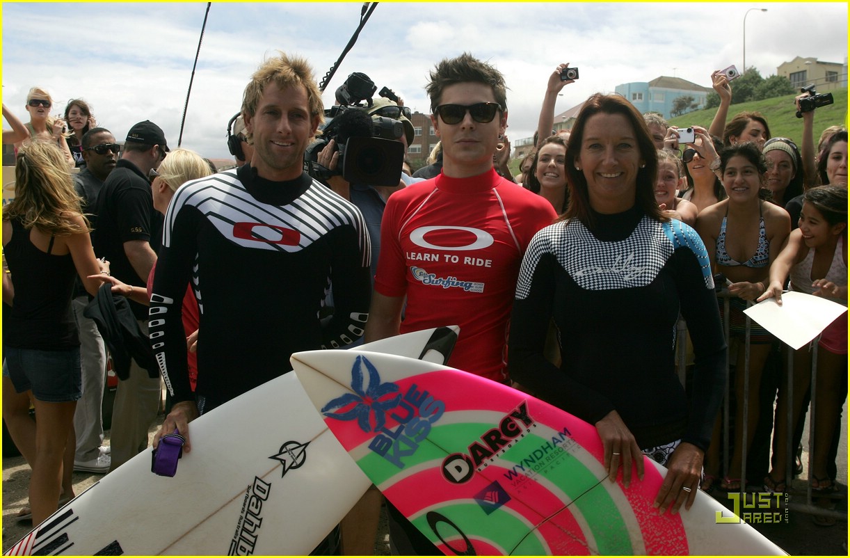 Zac Efron Learns To Surf