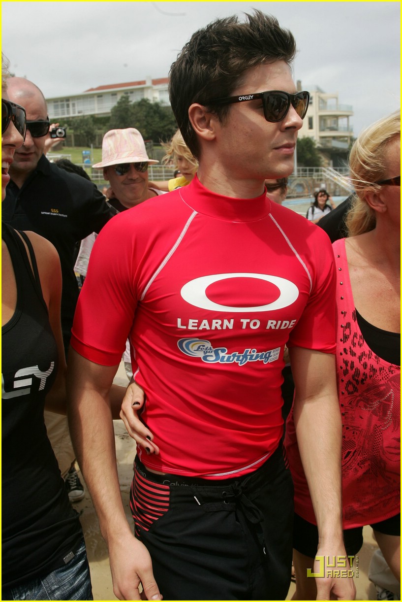 Zac Efron Learns To Surf
