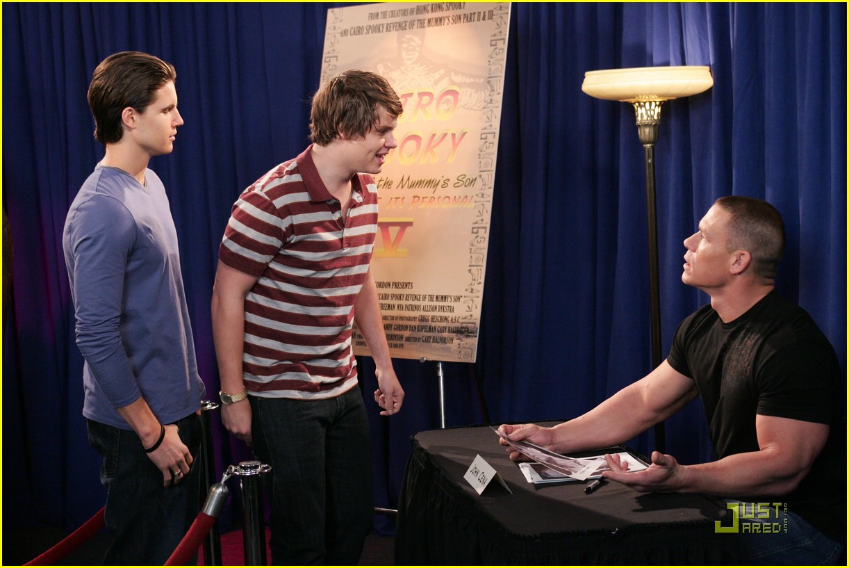Matt Shively & Robbie Amell Meet John Cena
