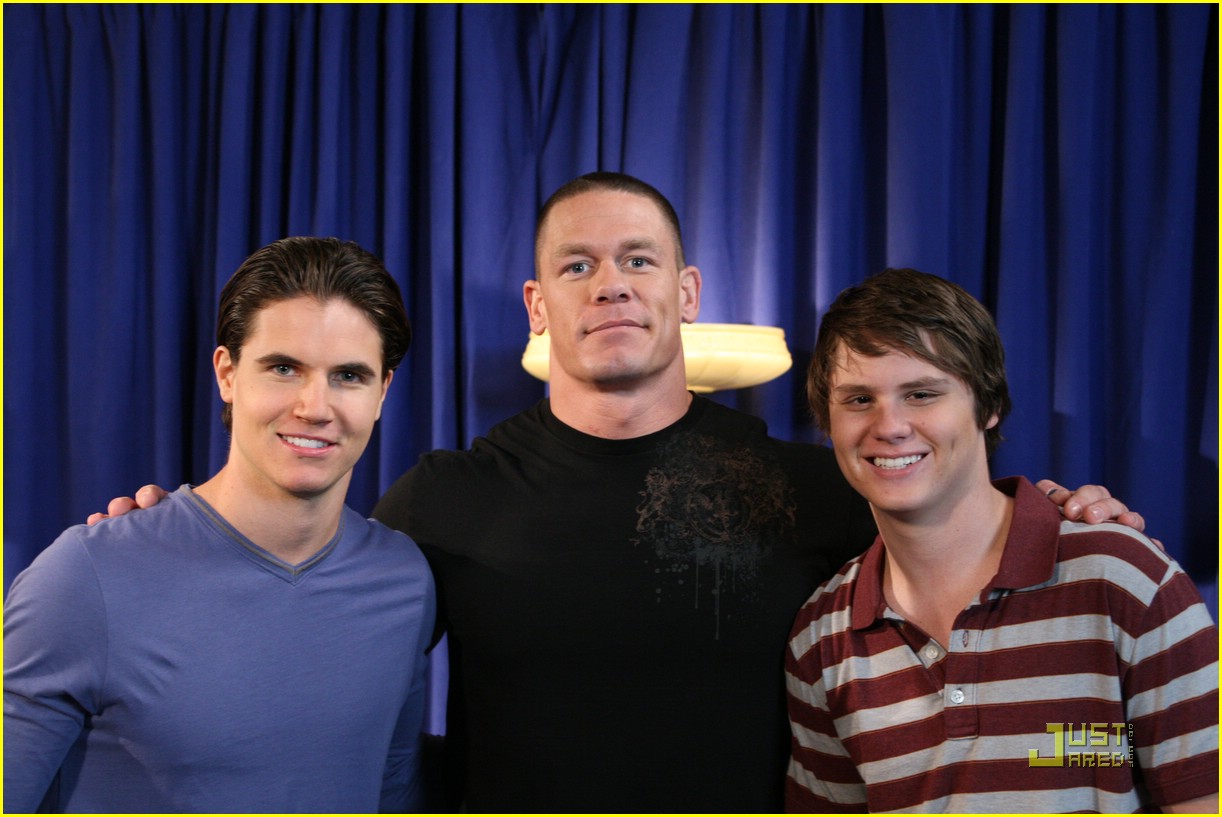 Matt Shively & Robbie Amell Meet John Cena