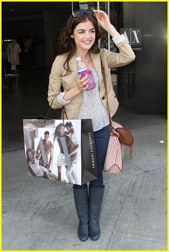 Lucy Hale is Armani Exchange Excited