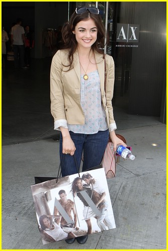 Lucy Hale is Armani Exchange Excited