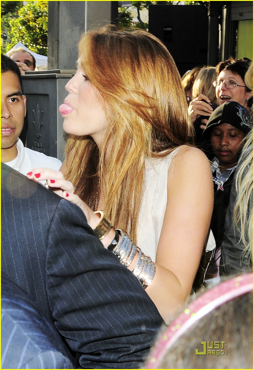 Miley Cyrus Makes A Wish at The Grove