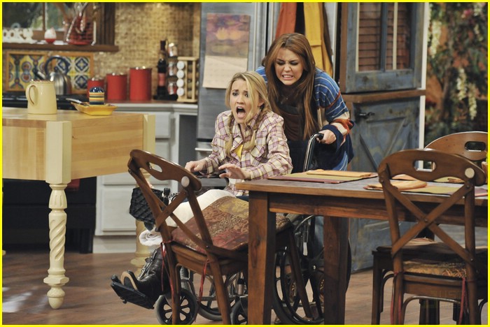 Emily Osment & Miley Cyrus: Wheelchair War