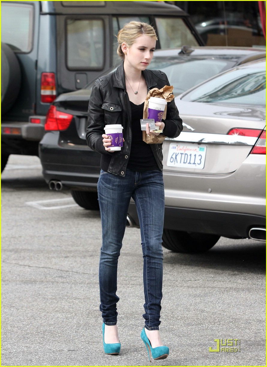 Emma Roberts: Blue Suede Stilettos!