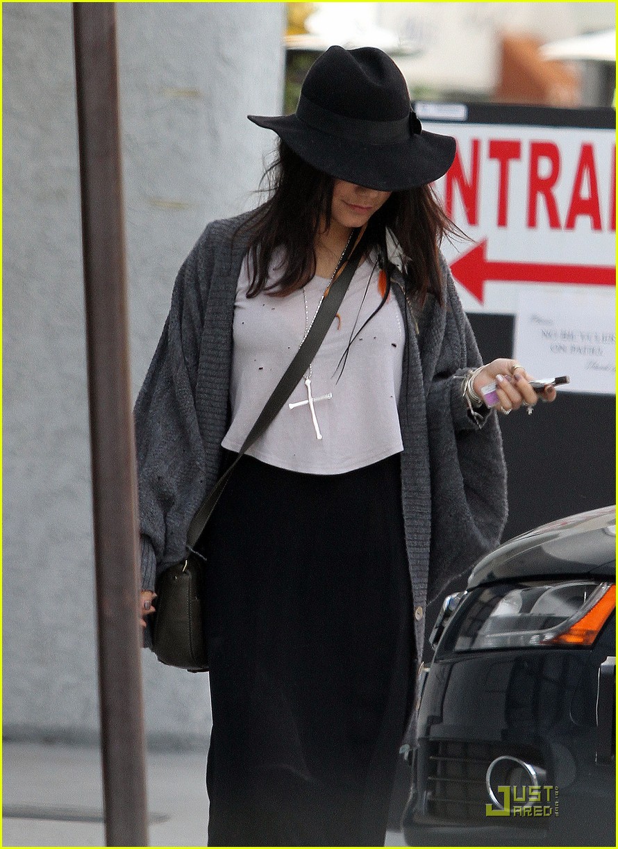 Vanessa Hudgens Hides Under Her Hat