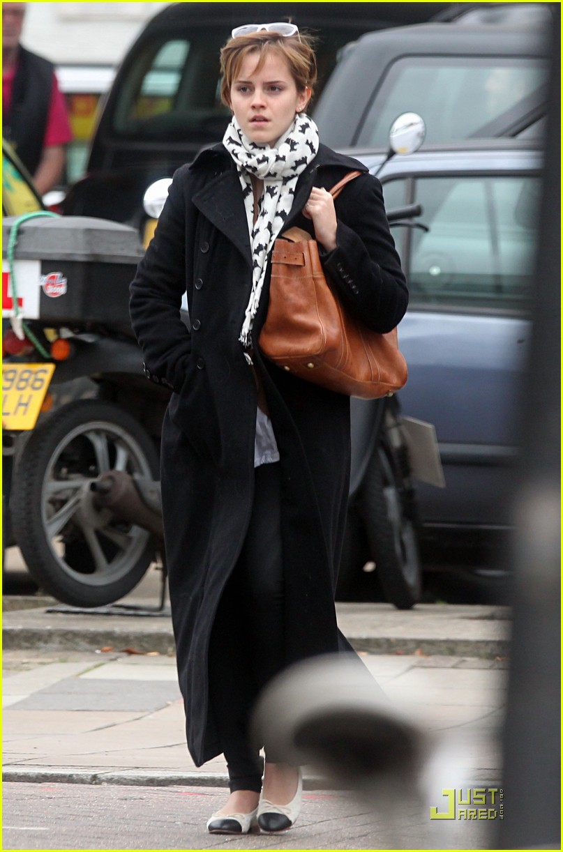 Emma Watson Bundles Up for Breakfast