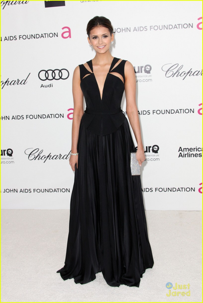 Nina Dobrev: Elton John AIDS Oscar Party with Ian Somerhalder