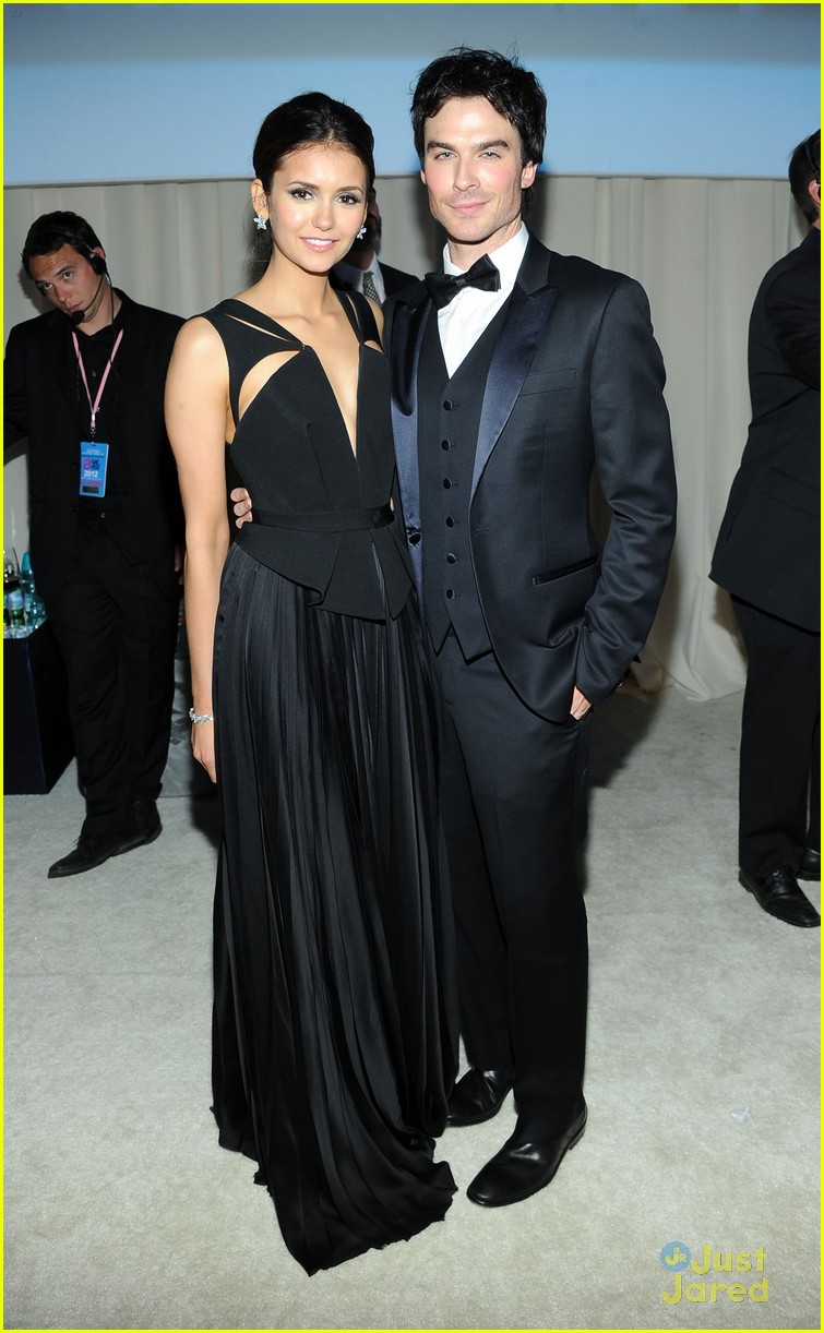 Nina Dobrev: Elton John AIDS Oscar Party with Ian Somerhalder