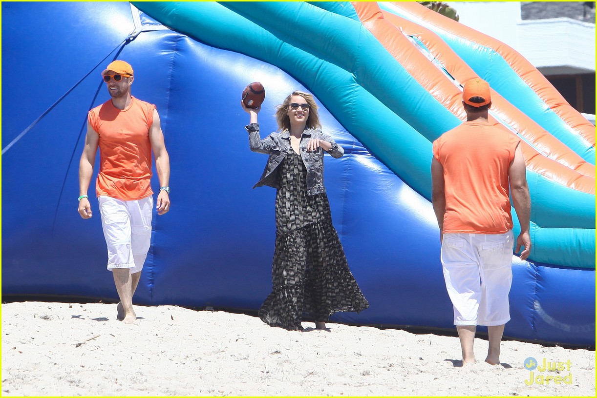 Dianna Agron: Beach Football Fun!
