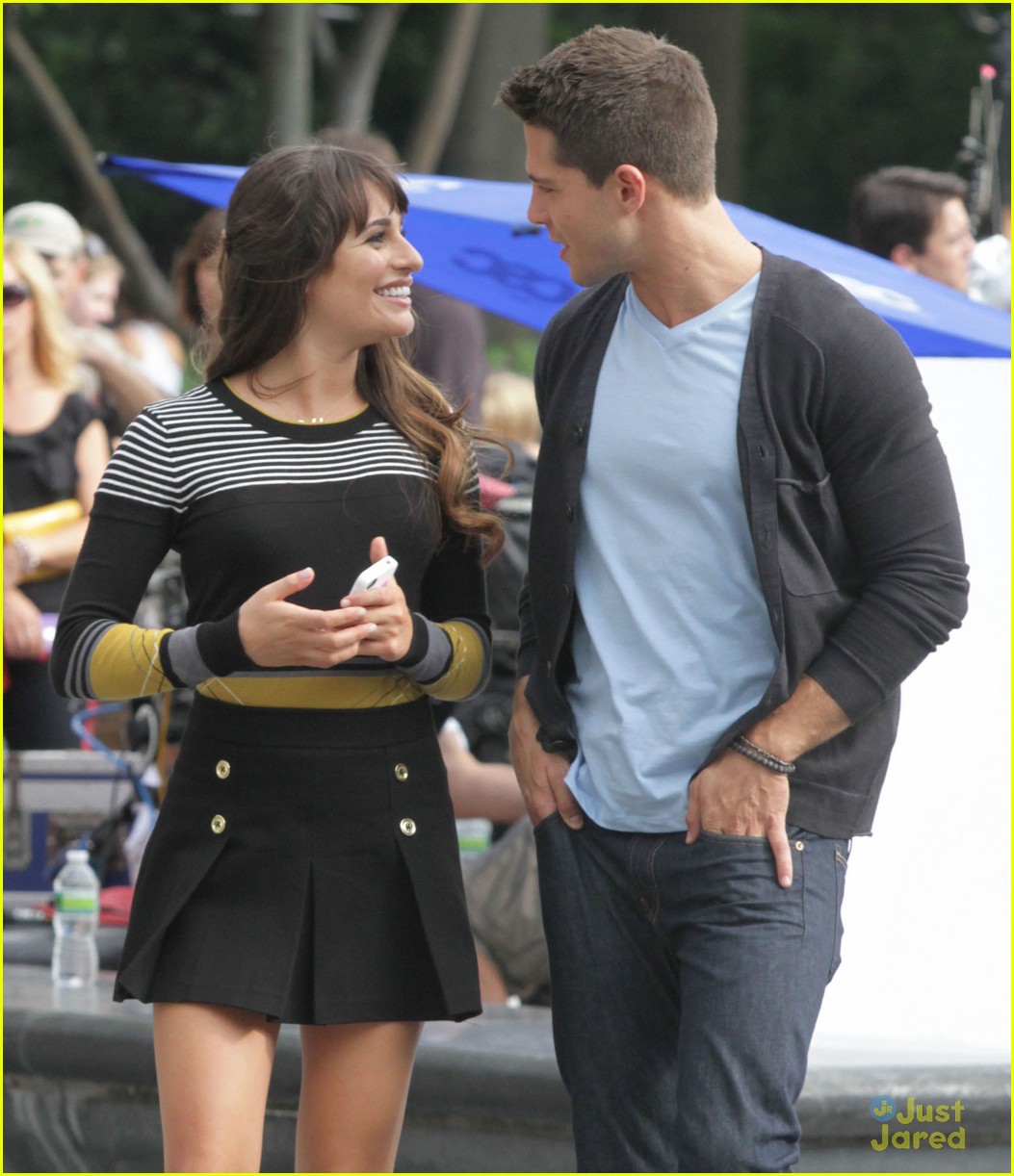 Lea Michele: 'Glee' Hug for Chris Colfer