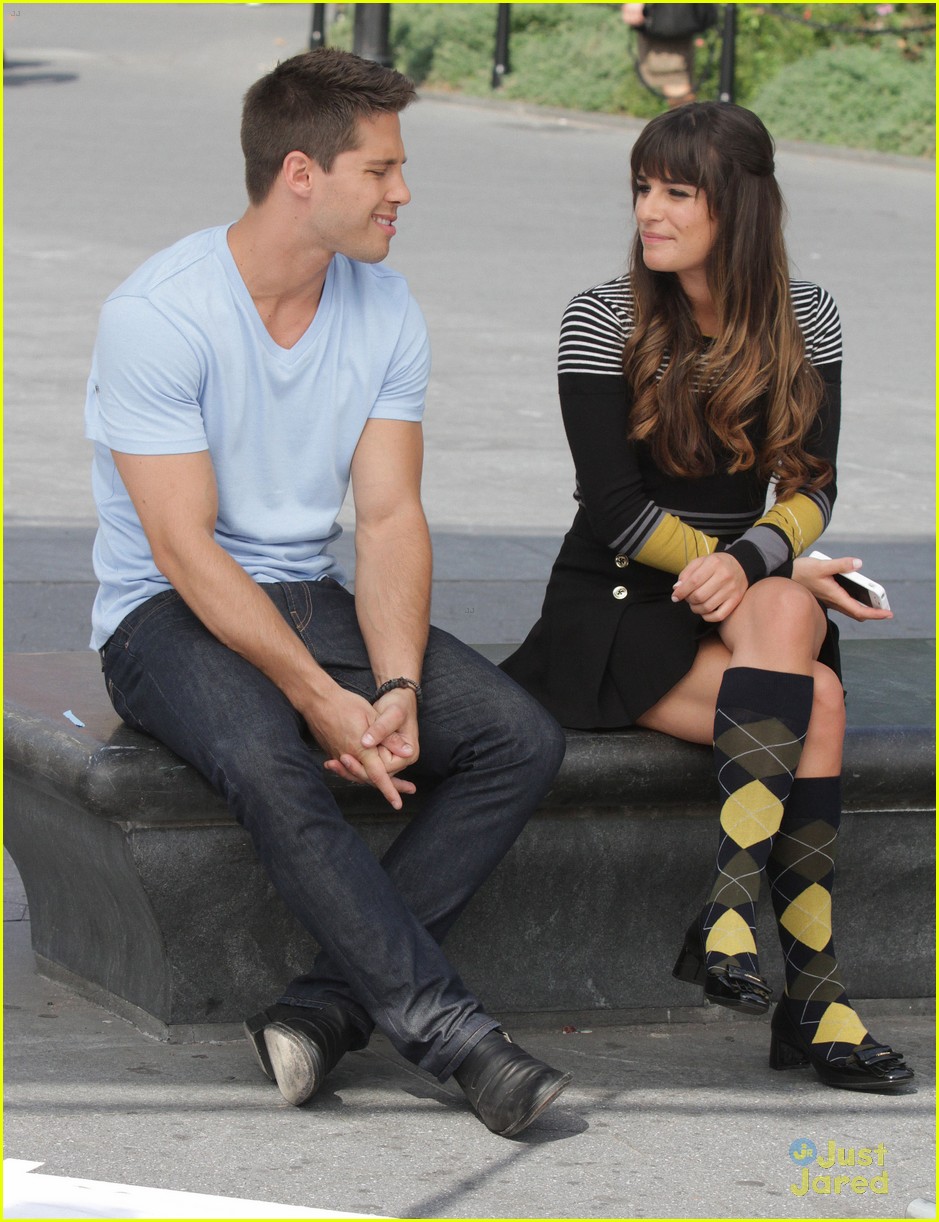 Lea Michele: 'Glee' Hug for Chris Colfer