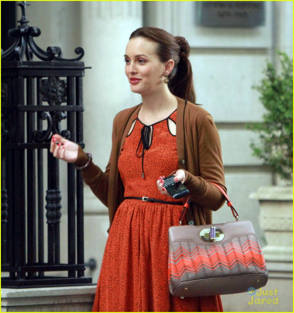 Leighton Meester: 'Gossip Girl' Set with Ed Westwick