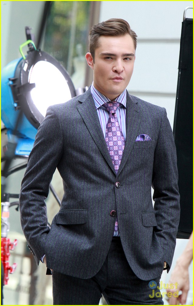 Leighton Meester: 'Gossip Girl' Set with Ed Westwick