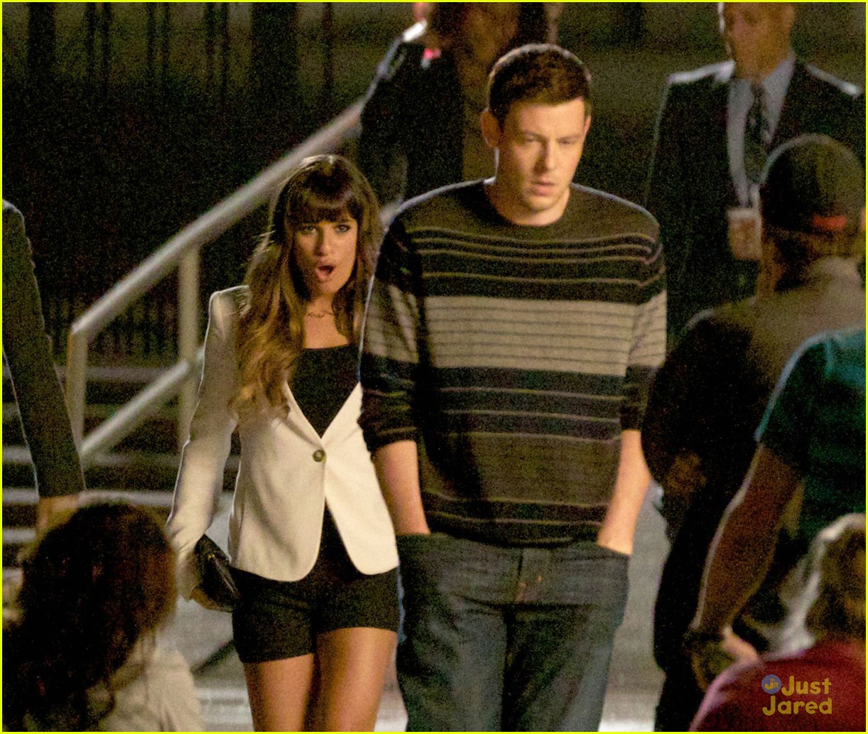 Lea Michele: 'Glee' Late Night Shoot with Cory & Chris
