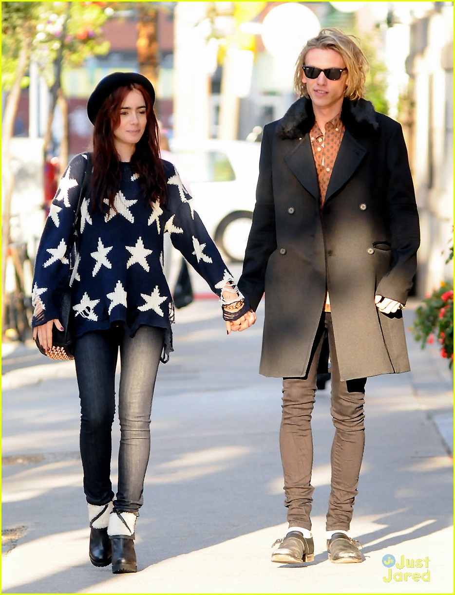 Lily Collins & Jamie Campbell Bower: Holding Hands