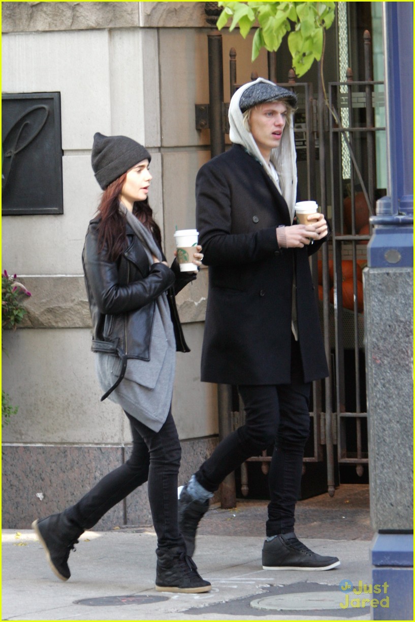 Lily Collins & Jamie Campbell Bower: Coffee Couple
