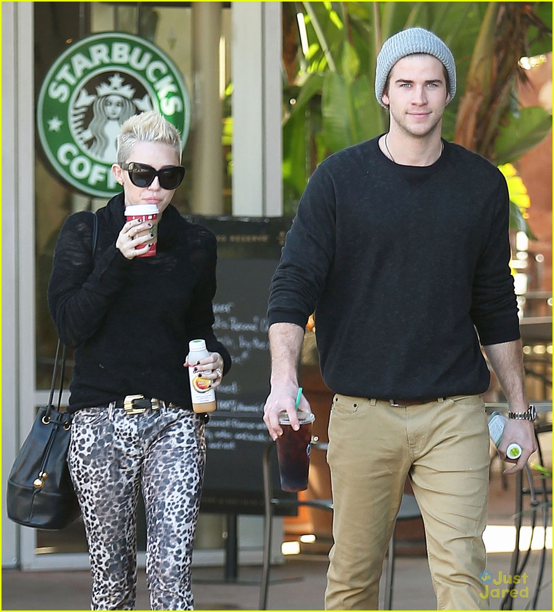 Miley Cyrus: Starbucks Stop with Liam Hemsworth!