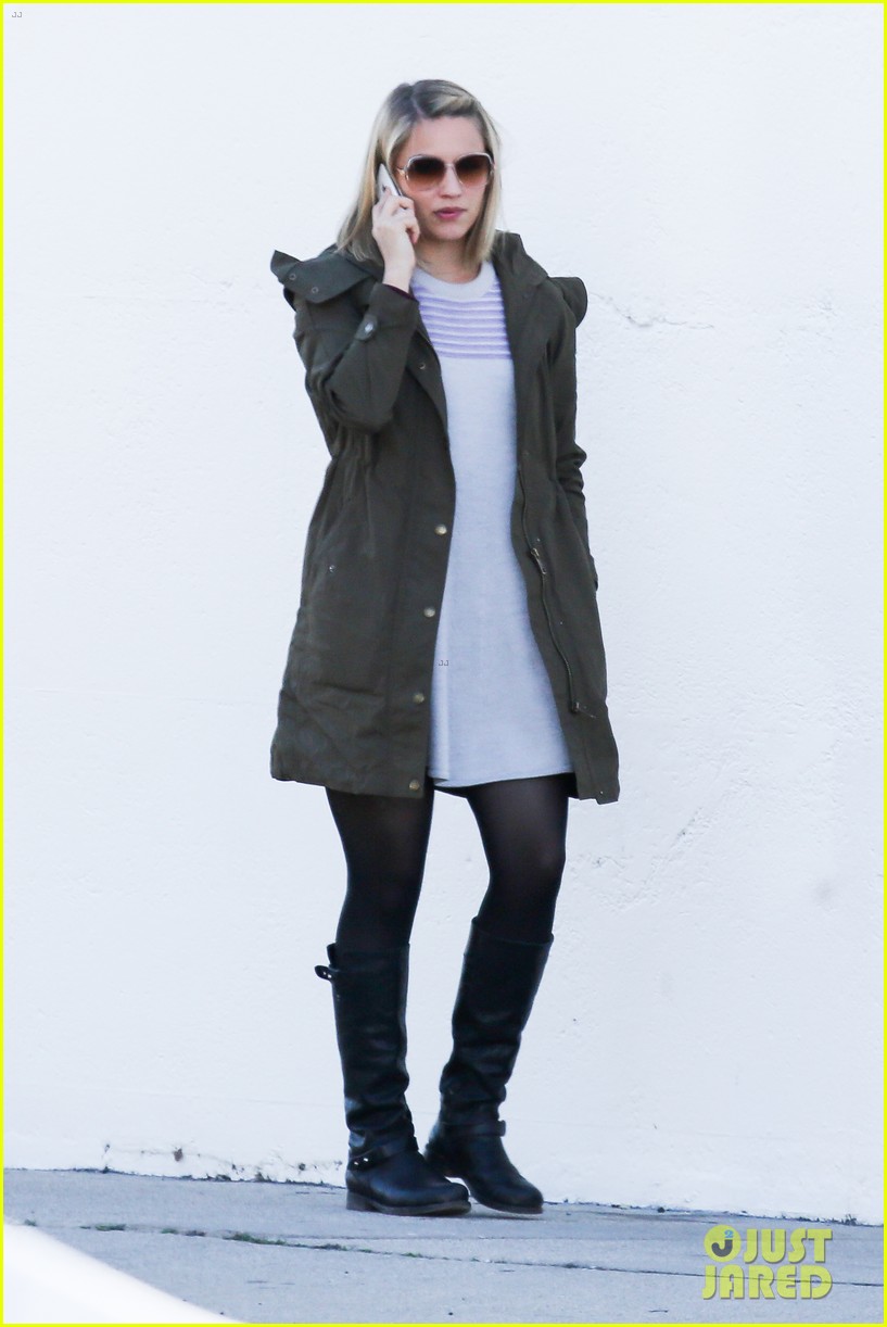 Dianna Agron Takes A Call