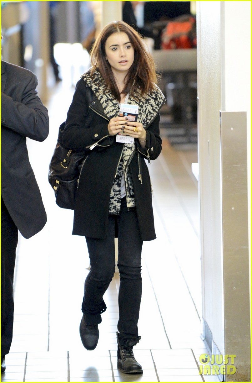 Lily Collins: LAX Depature