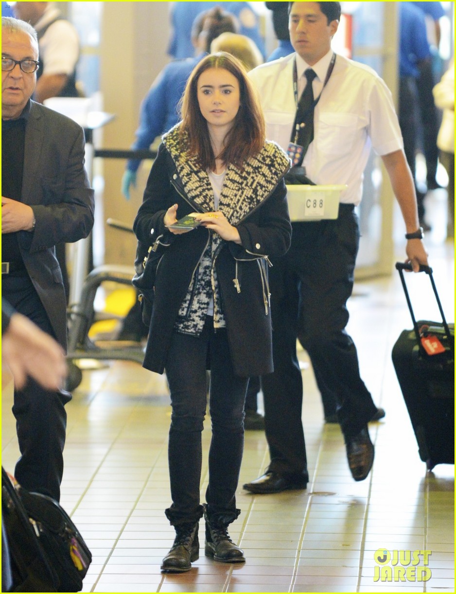 Lily Collins: LAX Depature