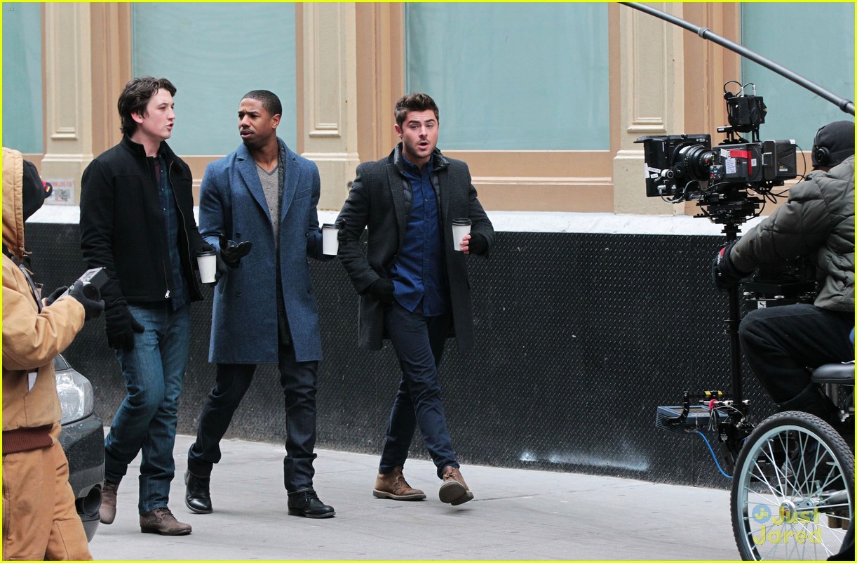 Zac Efron & Miles Teller Film 'Dating' with Michael B. Jordan