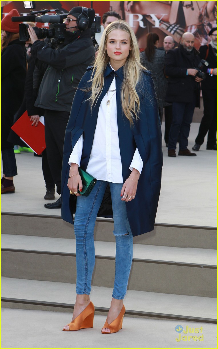 Gabriella Wilde: Burberry Prorsum Show with Douglas Booth