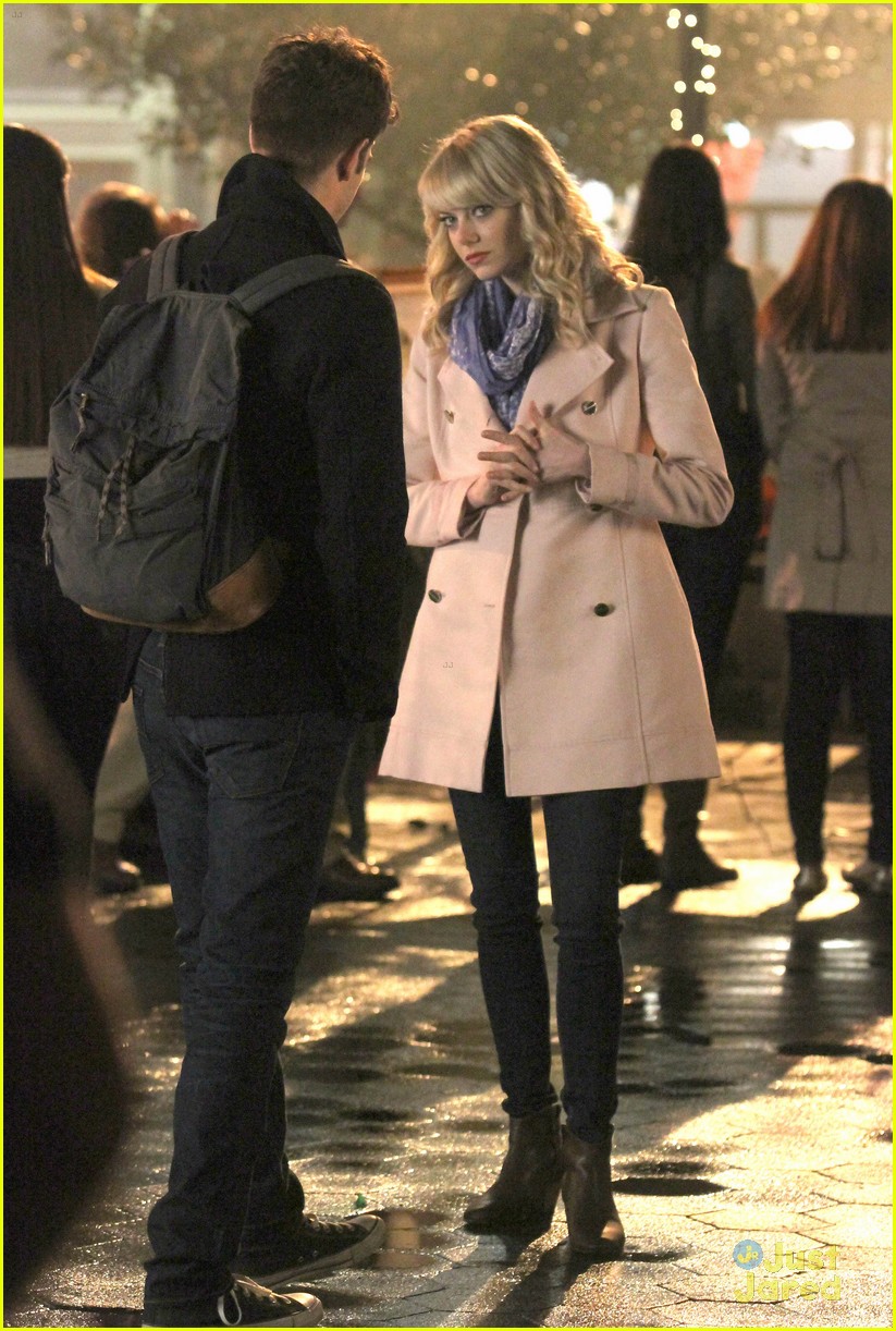 Emma Stone & Andrew Garfield: 'Amazing Spider-Man 2' Night Shoots