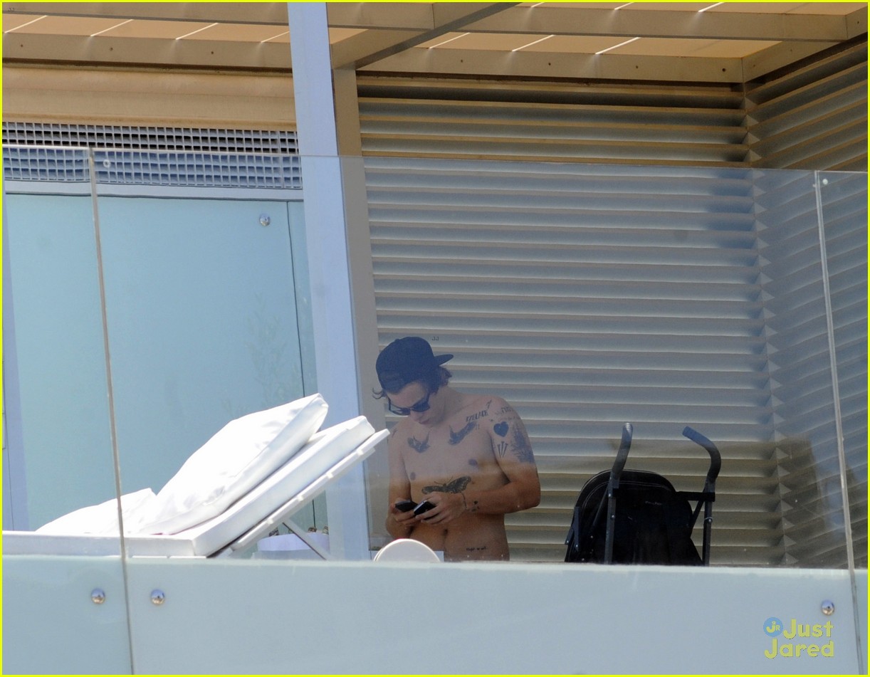 Harry Styles: Shirtless Pool Party!