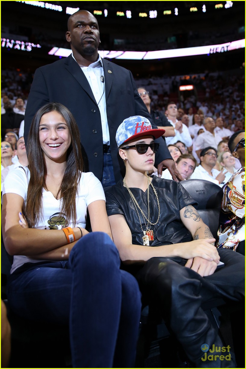 Justin Bieber Sits Courtside at Miami Heat Playoff Game