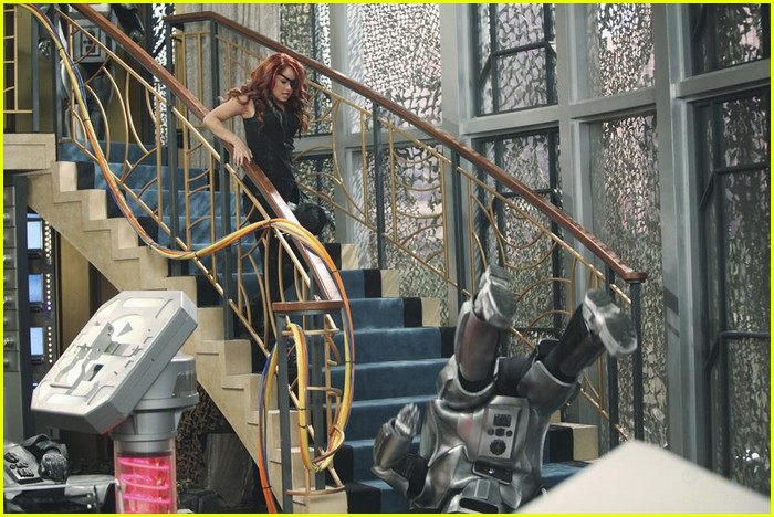 Debby Ryan Kicks Robot Butt!