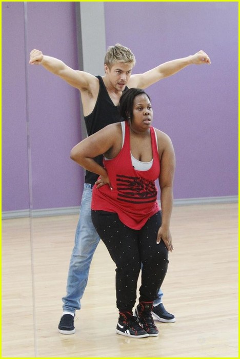 Amber Riley & Derek Hough: DWTS Practice Pics!