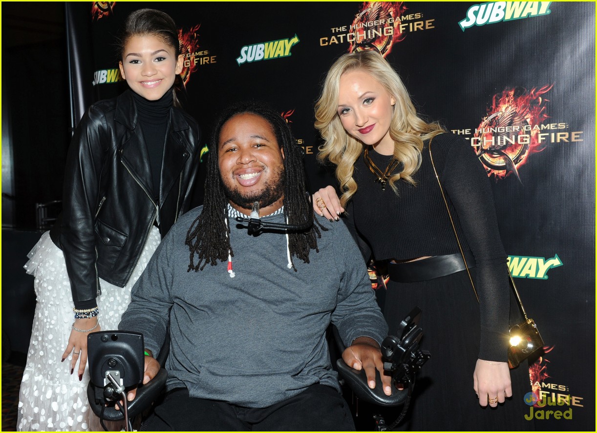 Zendaya & Nastia Liukin: 'The Hunger Games: Catching Fire' Subway Screening