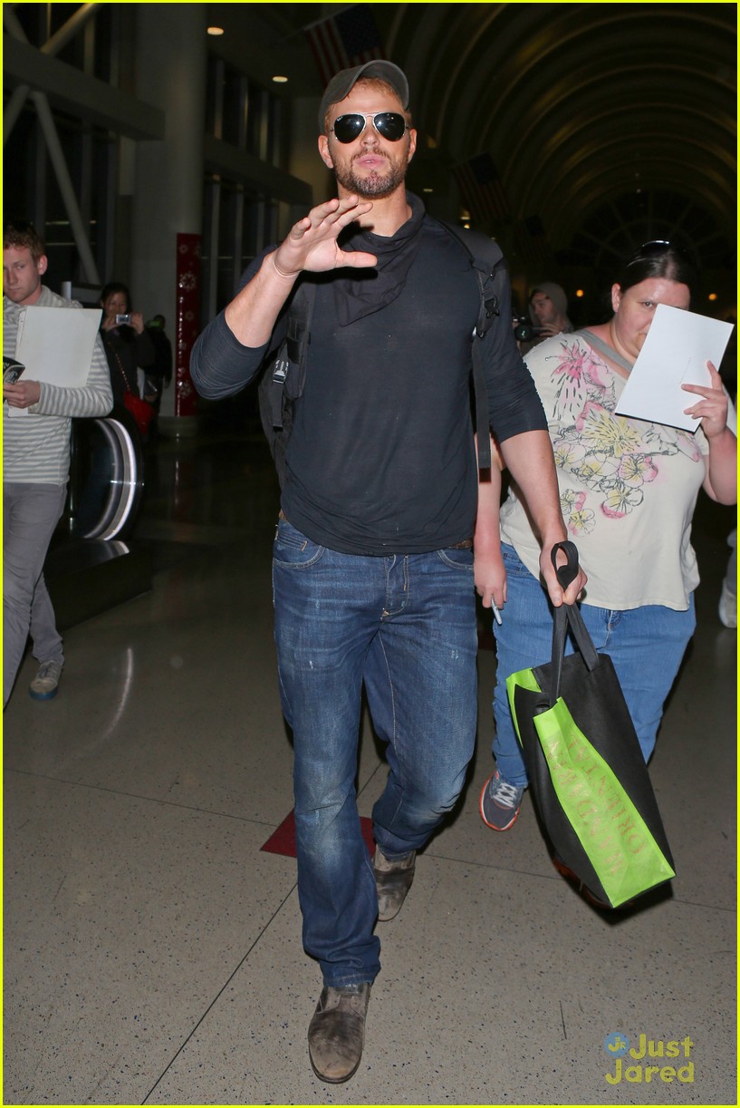 Kellan Lutz: Back in L.A. After Flying with Miley Cyrus