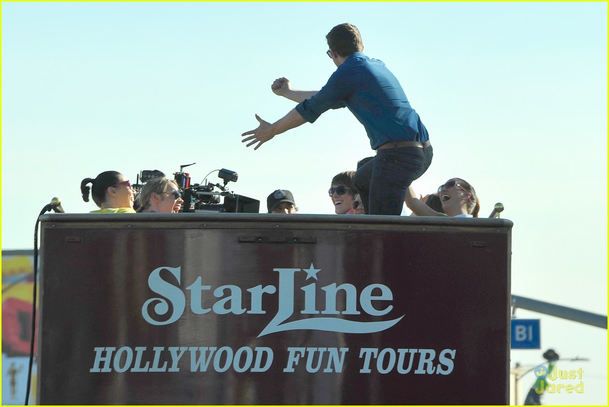 Chord Overstreet & Darren Criss: 'Glee' Films on Double Decker Bus!