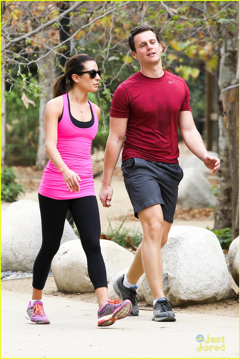 Lea Michele Stretches It Out Before Hike