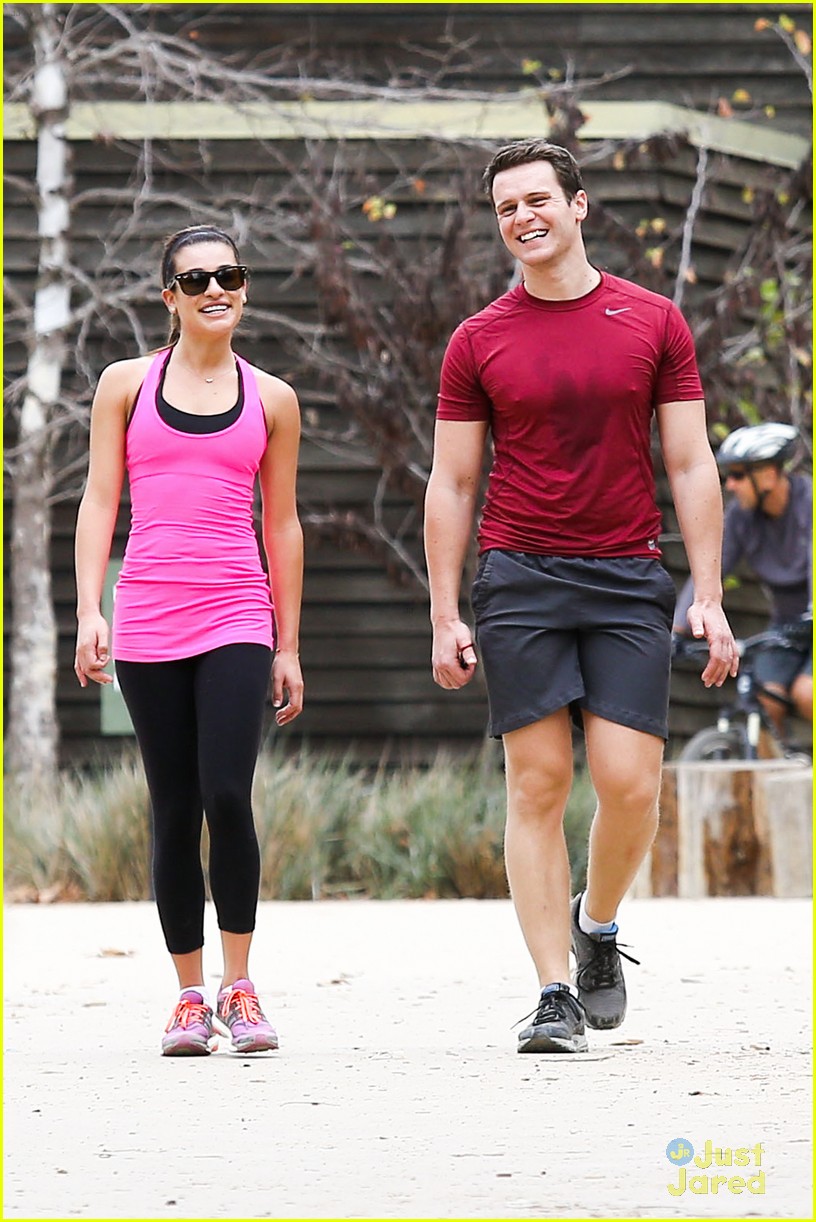 Lea Michele Stretches It Out Before Hike