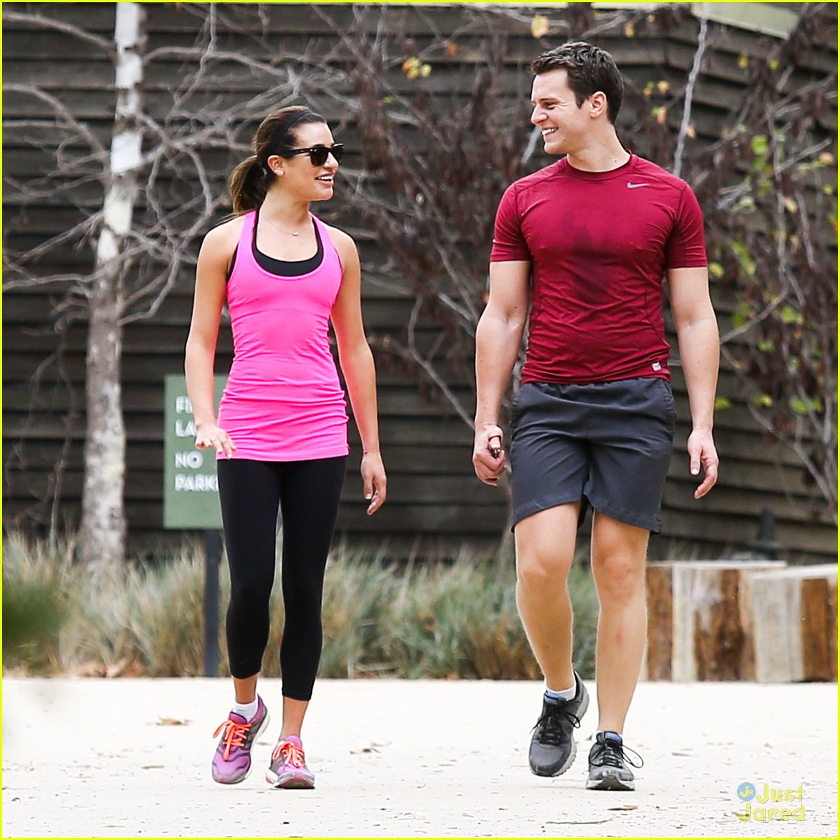 Lea Michele Stretches It Out Before Hike