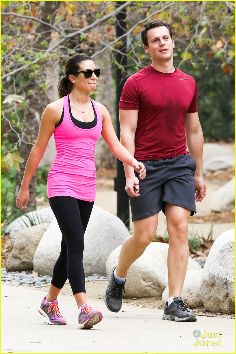 Lea Michele Stretches It Out Before Hike