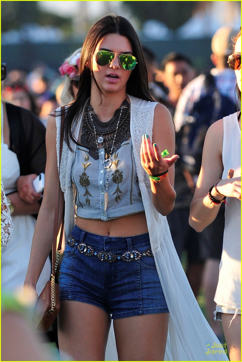 Selena Gomez Sports Sheer Dress For Coachella Outing with Kendall & Kylie Jenner!