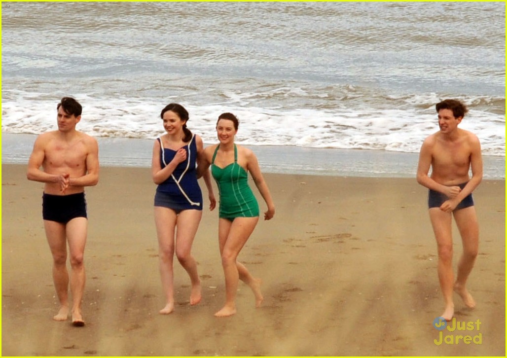 Saoirse Ronan Rocks Retro Swimsuit During 'Brooklyn' Beach Scene