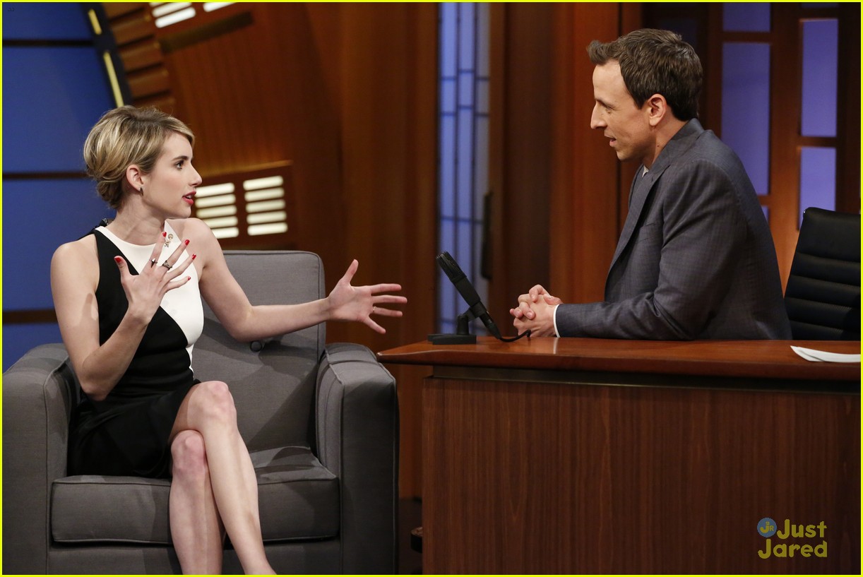 Emma Roberts Debuts Shorter Hair on 'Late Night with Seth Meyers'! (Video)