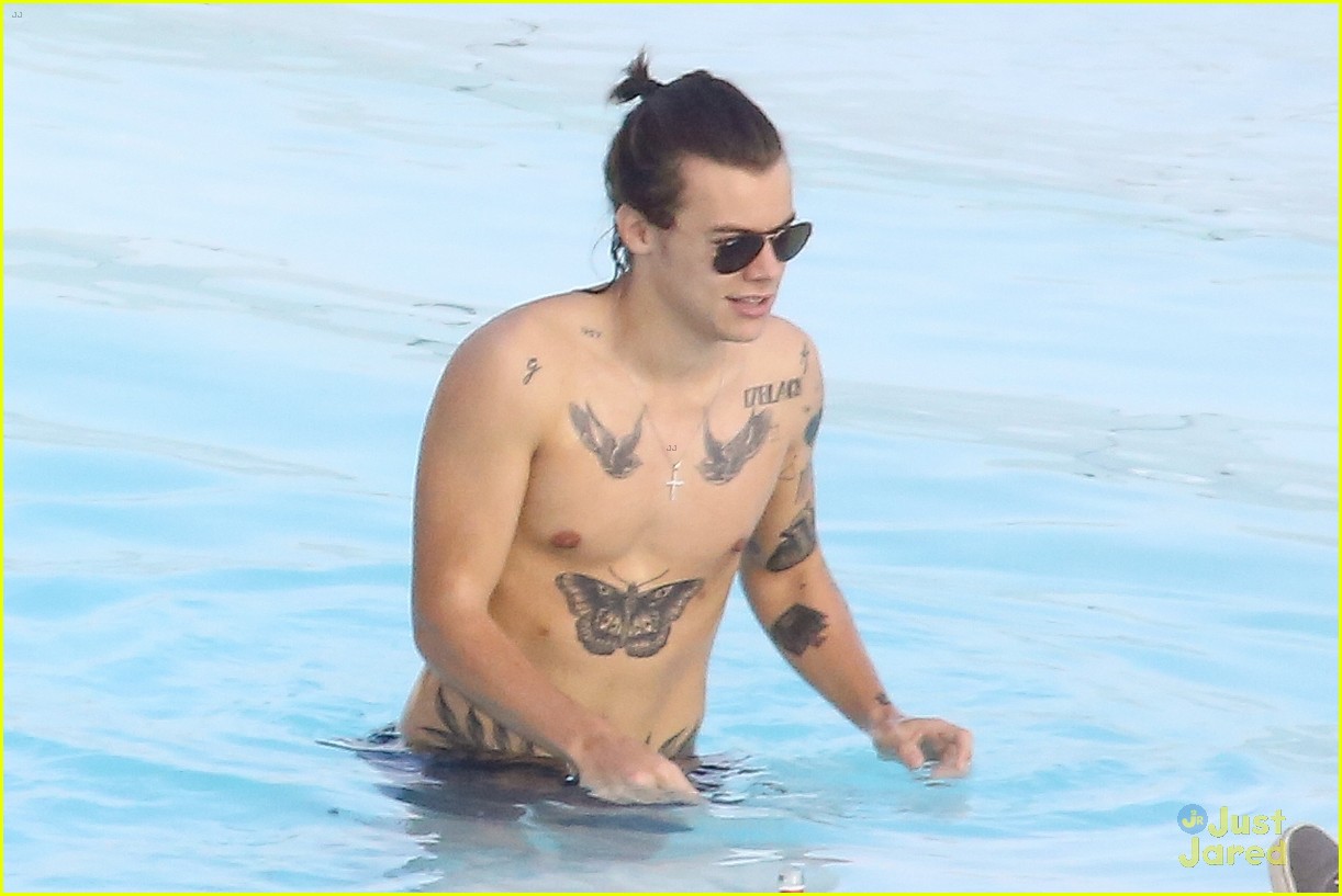 Harry Styles Goes Shirtless Again in Rio!