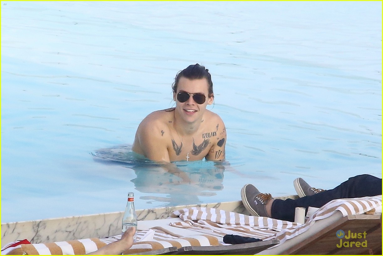 Harry Styles Goes Shirtless Again in Rio!