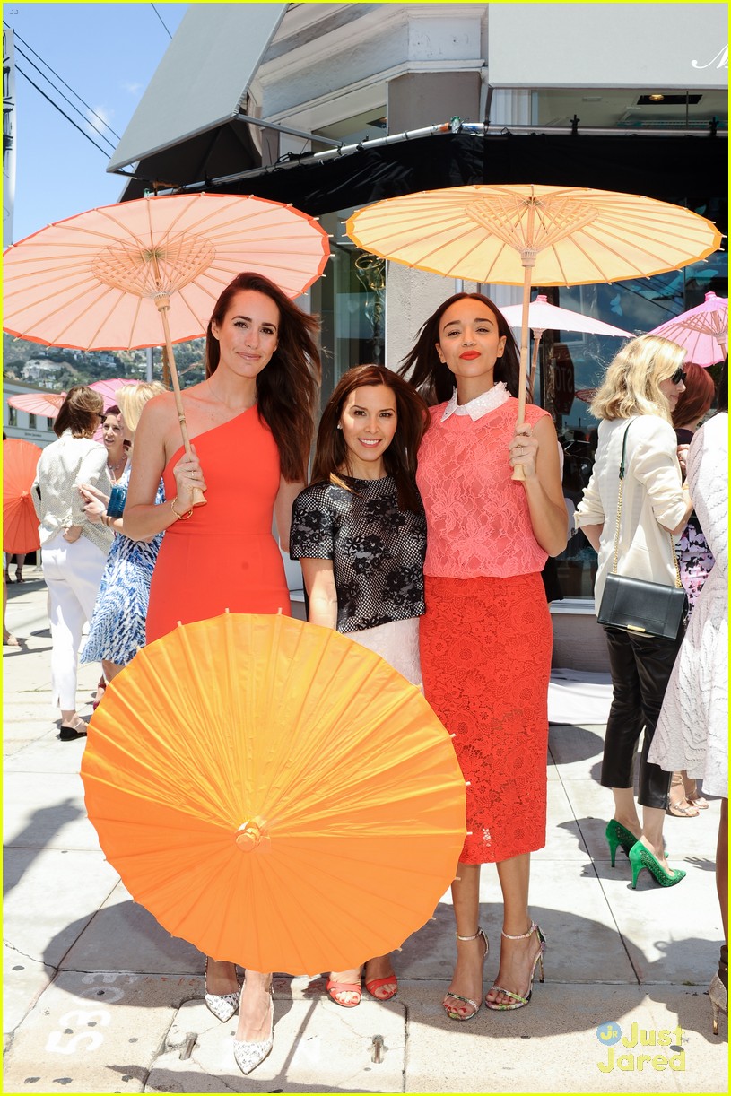 Ashley Madekwe Matches the Flowers at Monique Lhuillier Luncheon!