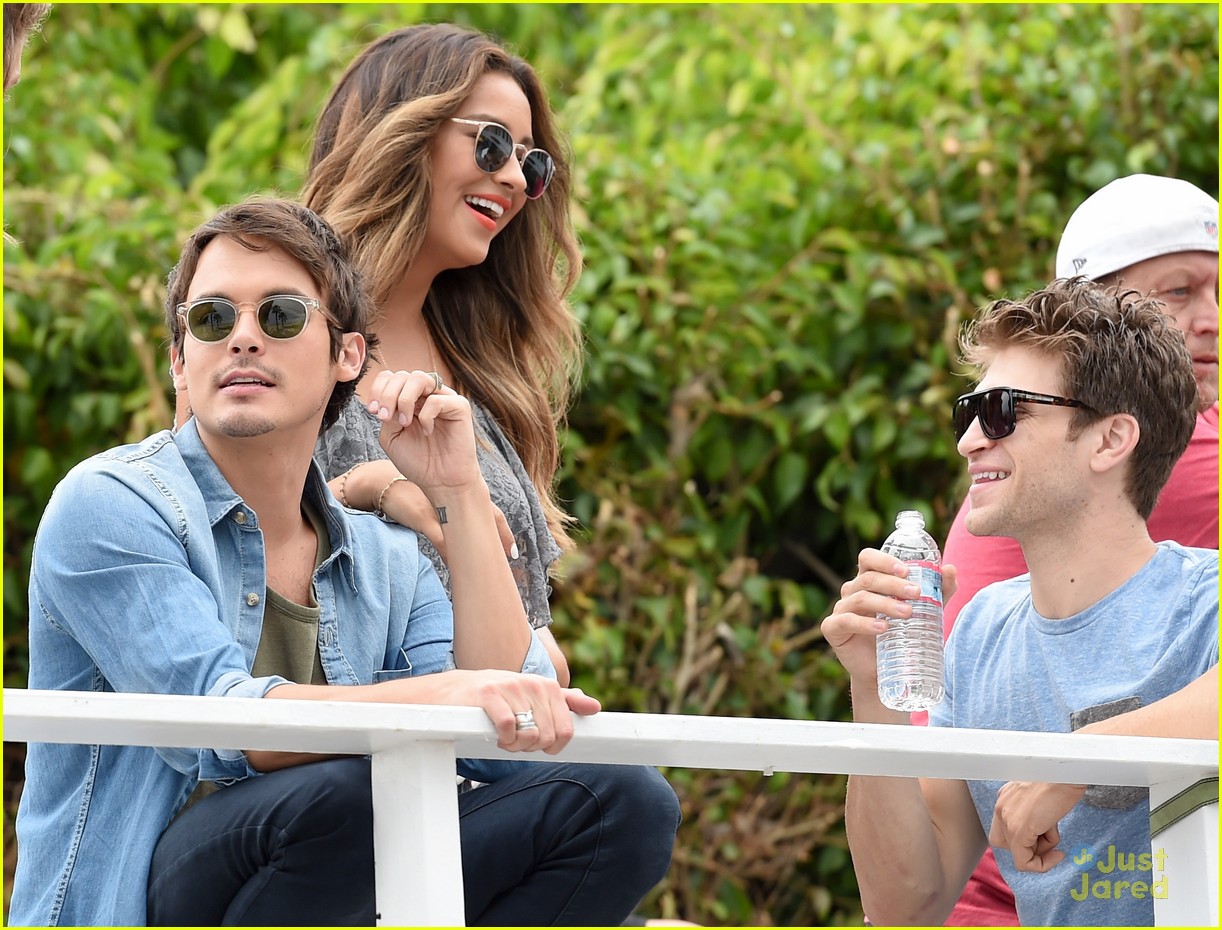 Lucy Hale Gets Surprised By Keegan Allen, Tyler Blackburn & Shay Mitchell at Hollister House Performance!